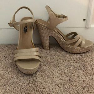 Nude block heels